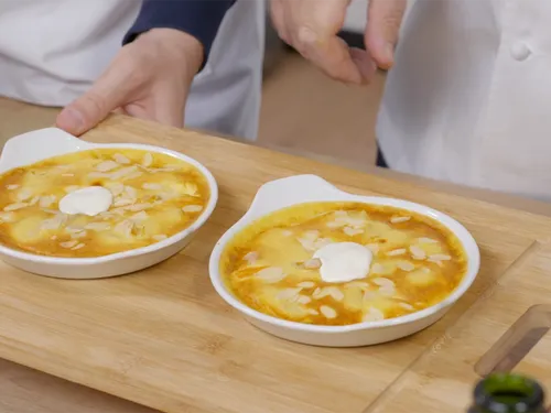 Gratin citrouille, Sabayon Champagne